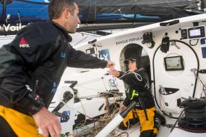 Clarisse Crémer et Armel Le Cléac’h dans le groupe de tête