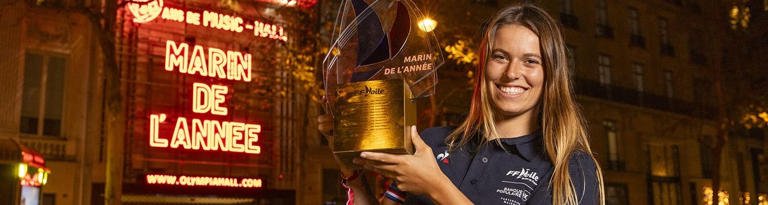 Election du Marin de l’Année de la Fédération Française de Voile, Lauriane Nolot, Marin de l’année 2023, Paris, l’Olympia, le 8 décembre 2023, Photo : Jean-Marie Liot / Ffvoile