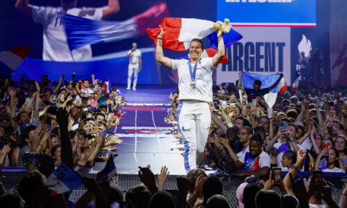 Lauriane Nolot (FRA) attends the Medal Party during the Olympic Games Paris 2024, at Club France, La Grande Halle de la Villette, in Paris, France, on August 09, 2024, Photo Laurene Valroff / KMSP || 001700_0117  PARIS SPORT MEDAL CELEBRATION OLYMPIC GAMES JEUX OLYMPIQUES PARIS 2024 2024