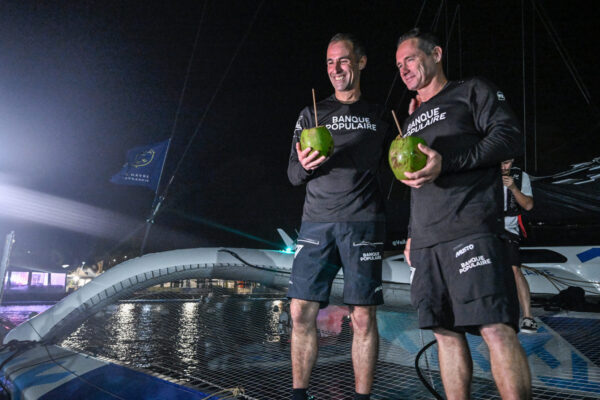 FORT-DE-FRANCE, MARTINIQUE : Ultim Maxi Banque Populaire XI, skippers Armel Le Cleac'h and Sebastien Josse are taking 4th place in their category of the Transat Café l'OR 2025 on November 7, 2025 in Fort-de-France, Martinique. (Photo by Olivier Blanchet / Alea)