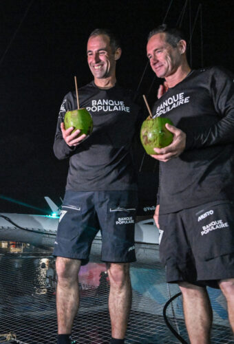 FORT-DE-FRANCE, MARTINIQUE : Ultim Maxi Banque Populaire XI, skippers Armel Le Cleac'h and Sebastien Josse are taking 4th place in their category of the Transat Café l'OR 2025 on November 7, 2025 in Fort-de-France, Martinique. (Photo by Olivier Blanchet / Alea)