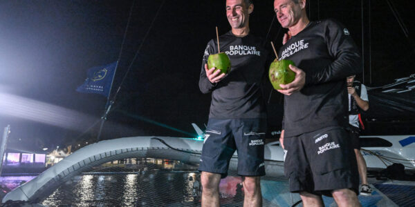 FORT-DE-FRANCE, MARTINIQUE : Ultim Maxi Banque Populaire XI, skippers Armel Le Cleac'h and Sebastien Josse are taking 4th place in their category of the Transat Café l'OR 2025 on November 7, 2025 in Fort-de-France, Martinique. (Photo by Olivier Blanchet / Alea)