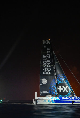 FORT-DE-FRANCE, MARTINIQUE : Ultim Maxi Banque Populaire XI, skippers Armel Le Cleac'h and Sebastien Josse are taking 4th place in their category of the Transat Café l'OR 2025 on November 7, 2025 in Fort-de-France, Martinique. (Photo by Olivier Blanchet / Alea)