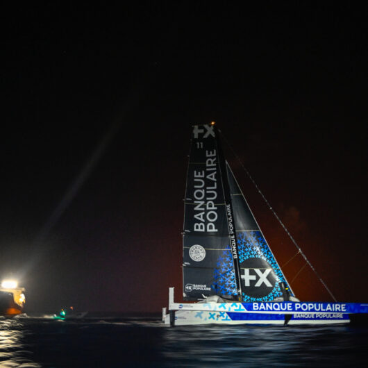 FORT-DE-FRANCE, MARTINIQUE : Ultim Maxi Banque Populaire XI, skippers Armel Le Cleac'h and Sebastien Josse are taking 4th place in their category of the Transat Café l'OR 2025 on November 7, 2025 in Fort-de-France, Martinique. (Photo by Olivier Blanchet / Alea)